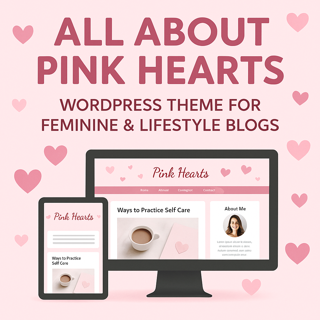 All About Pink Hearts – WordPress Theme for Feminine & Lifestyle Blogs