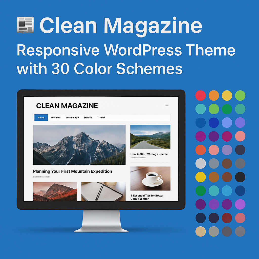 Clean Magazine – Responsive WordPress Theme with 30 Color Schemes