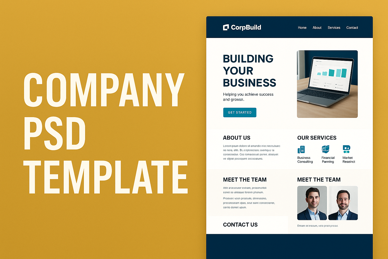 CorpBuild – Company Website PSD Template (Edition 5 of 5)