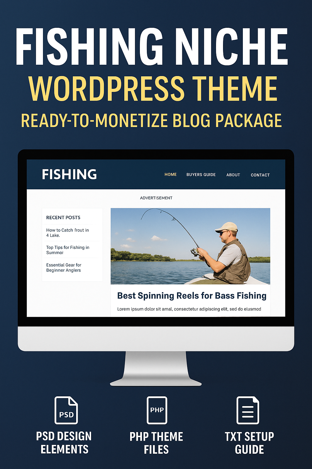 Fishing Niche WordPress Theme – Ready-to-Monetize Blog Package