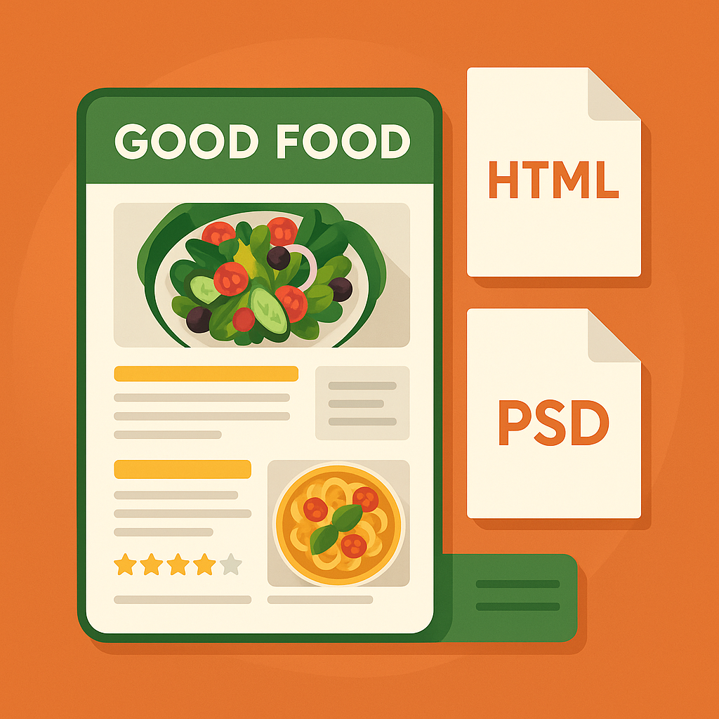 GoodFood – HTML + PSD Website Template for Food Brands