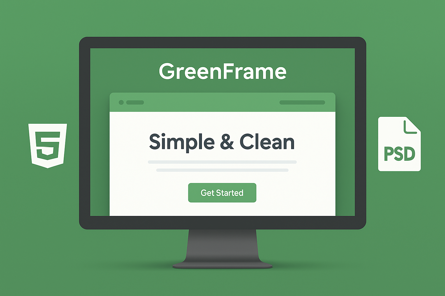 GreenFrame – Blank HTML + PSD MiniSite Template
