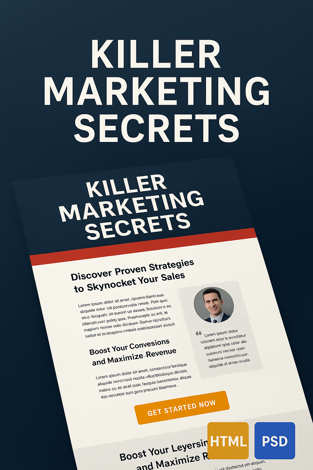 Killer Marketing Secrets – HTML & PSD Website Template