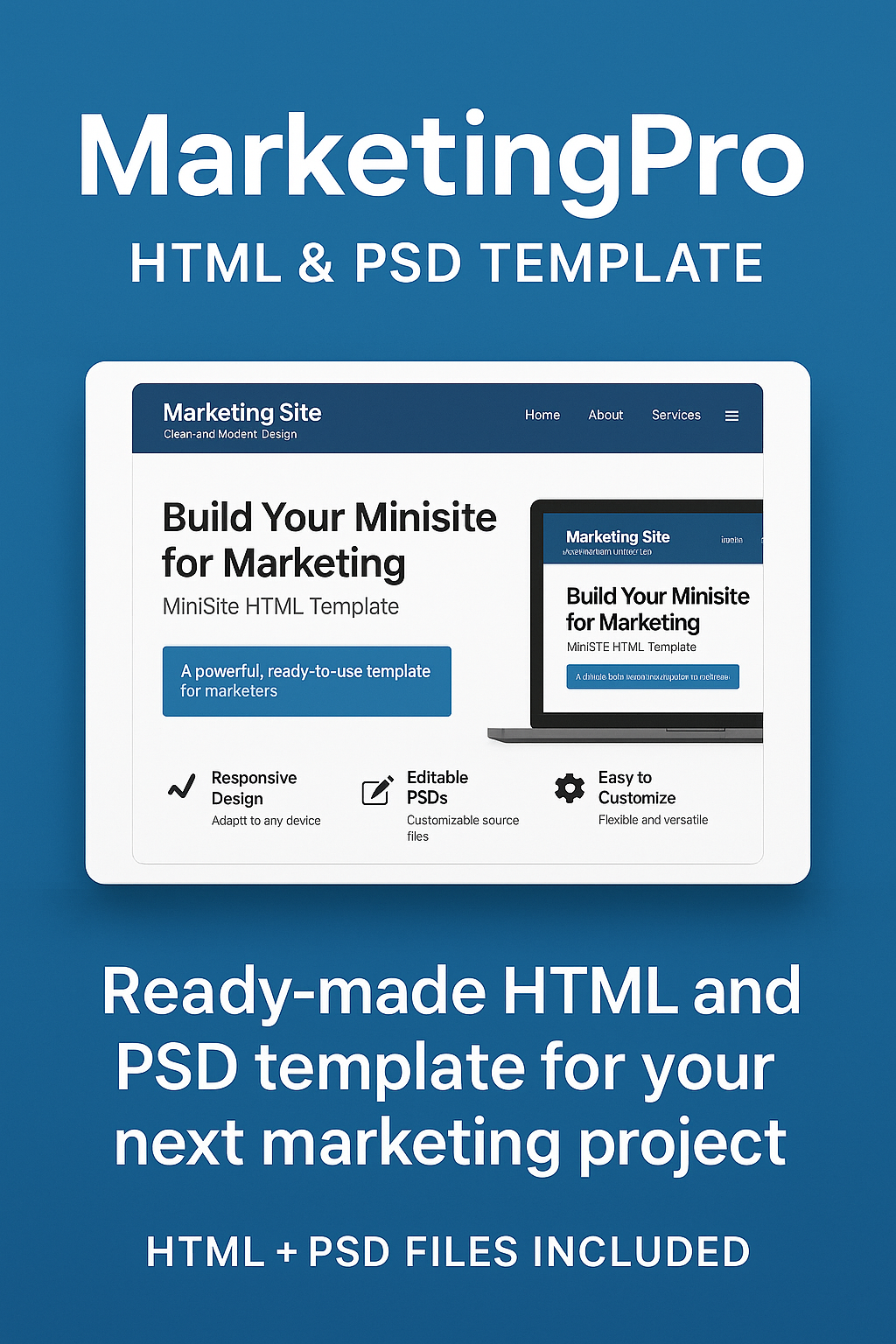MarketingPro: Premium HTML + PSD Minisite Template