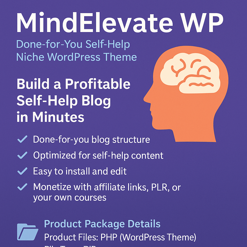MindElevate WP - Done-for-You Self Help Niche WordPress Theme