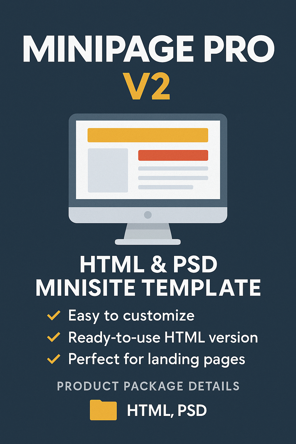 MiniPage Pro V2 – HTML & PSD Minisite Template
