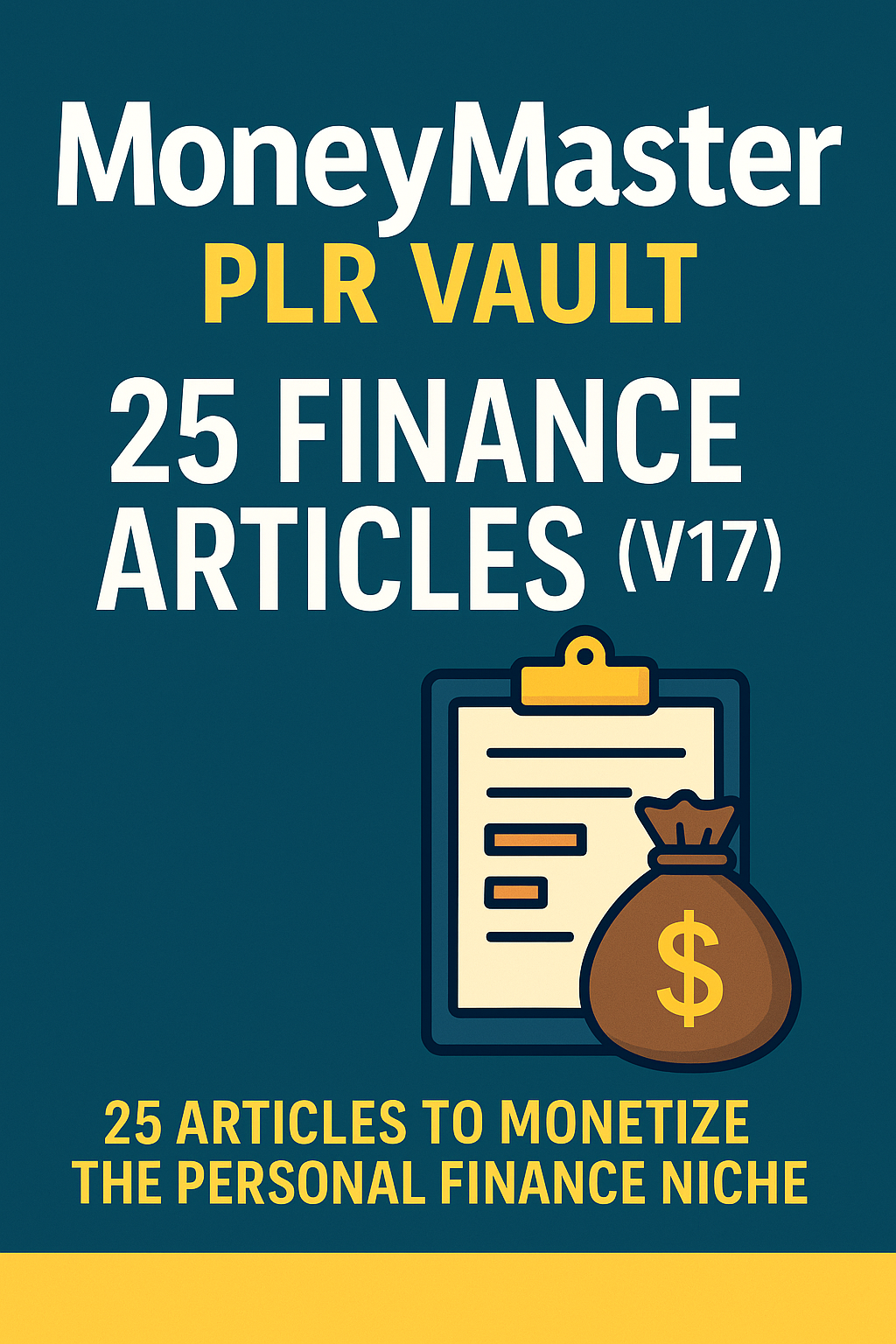 MoneyMaster PLR Vault – 25 Finance Articles (V17)