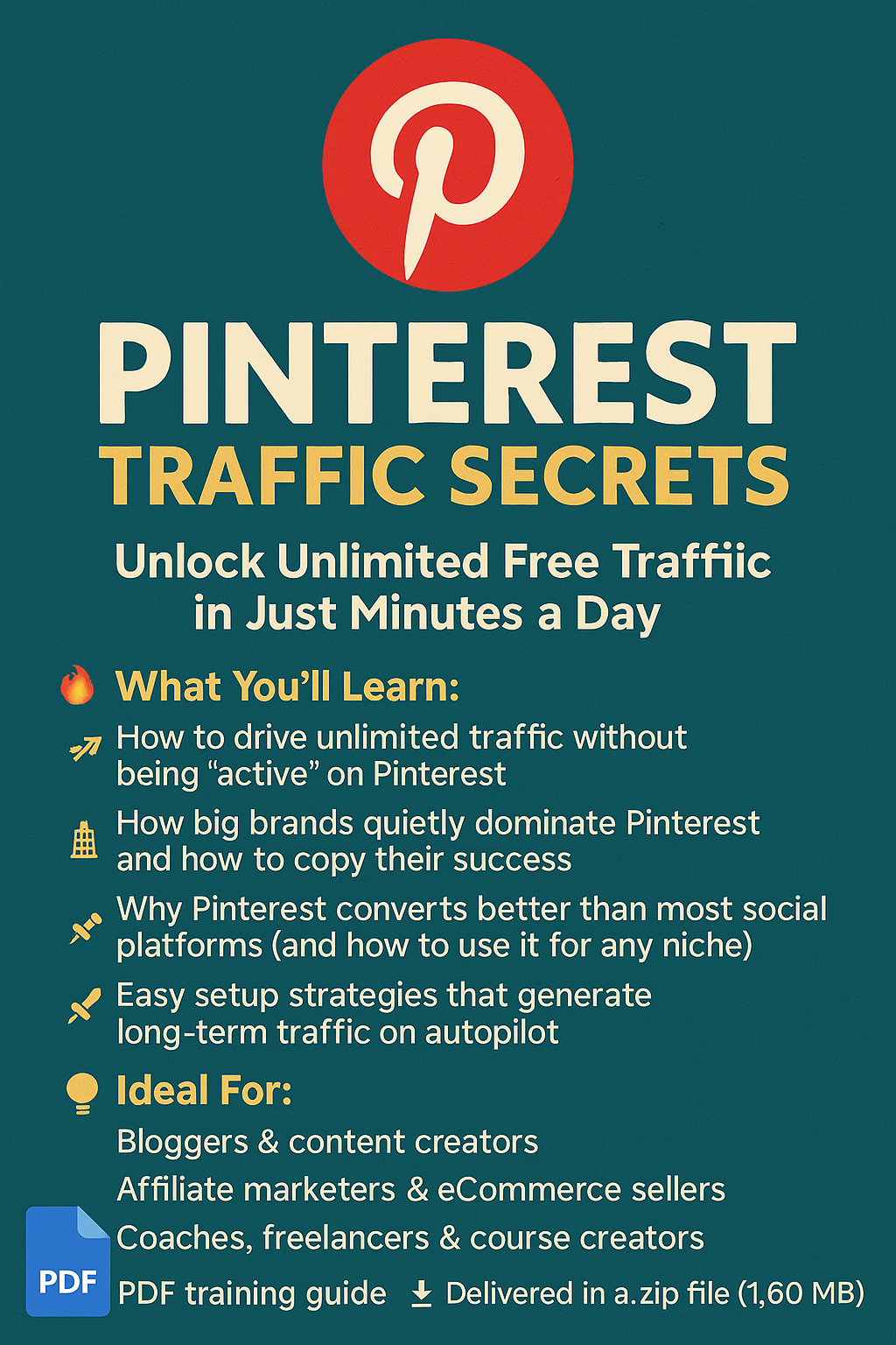 Pinterest Traffic Secrets – Unlock Unlimited Free Traffic in Just Minutes a Day