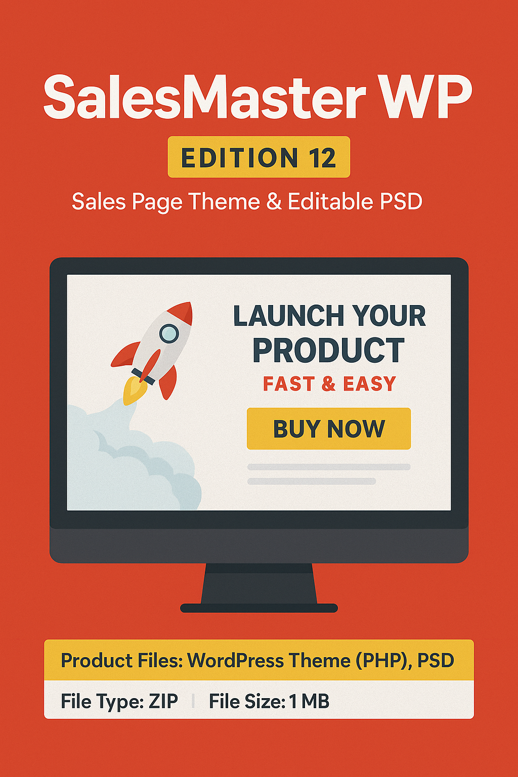 SalesMaster WP – Edition 12: Sales Page Theme & Editable PSD