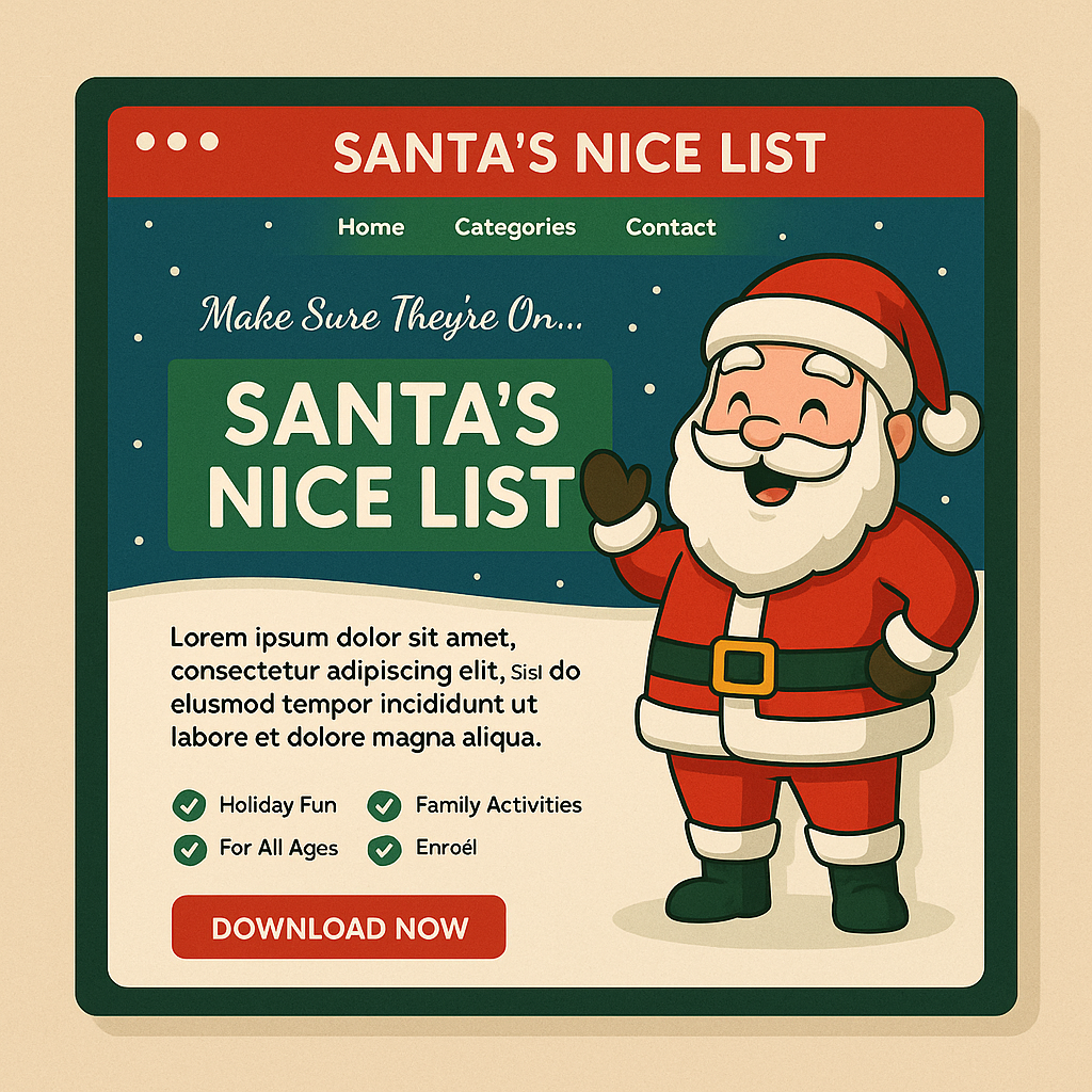 Santa’s Nice List – HTML Web Product Template