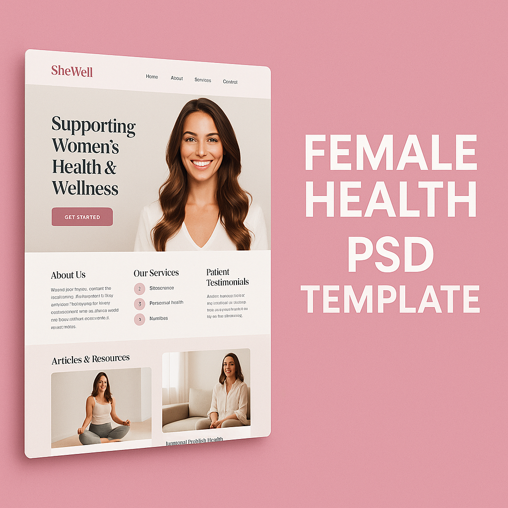 SheWell – Female Health PSD Website Template