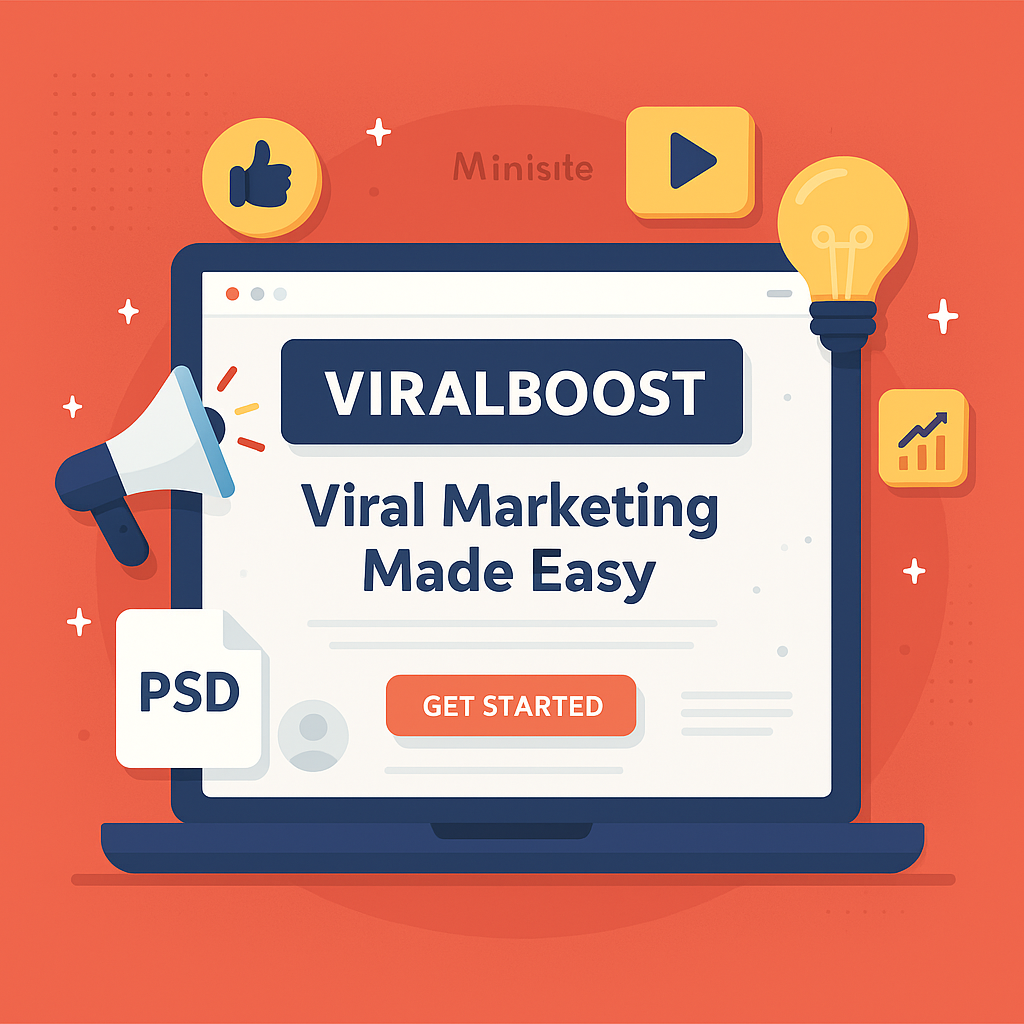 ViralBoost – Viral Marketing MiniSite PSD (Edition 2)