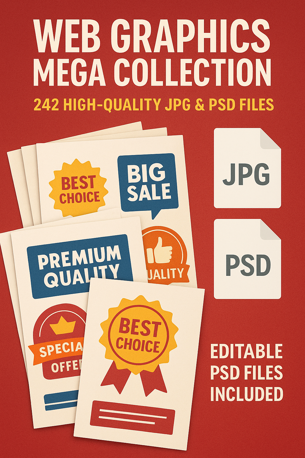 Web Graphics Mega Collection – 242 High-Quality JPG & PSD Files