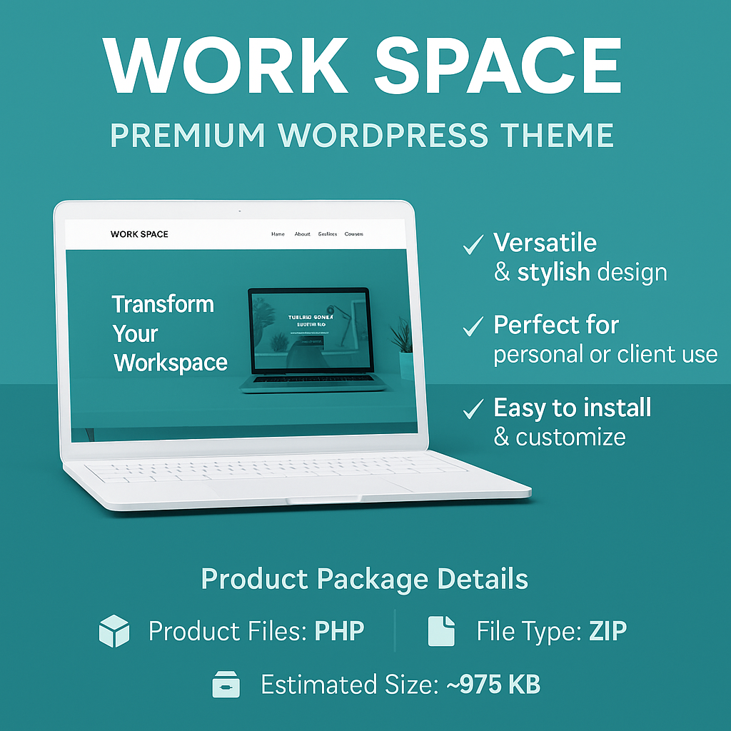 WorkSpace Pro – Minimal WordPress Theme for Business & Freelancers