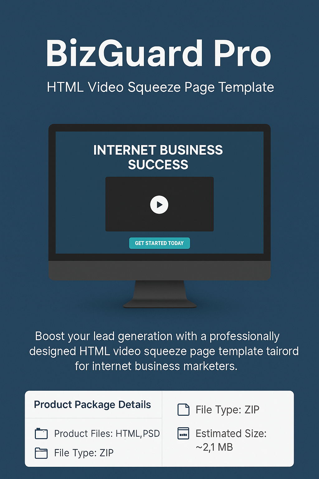 BizGuard Pro – HTML Video Squeeze Page Template