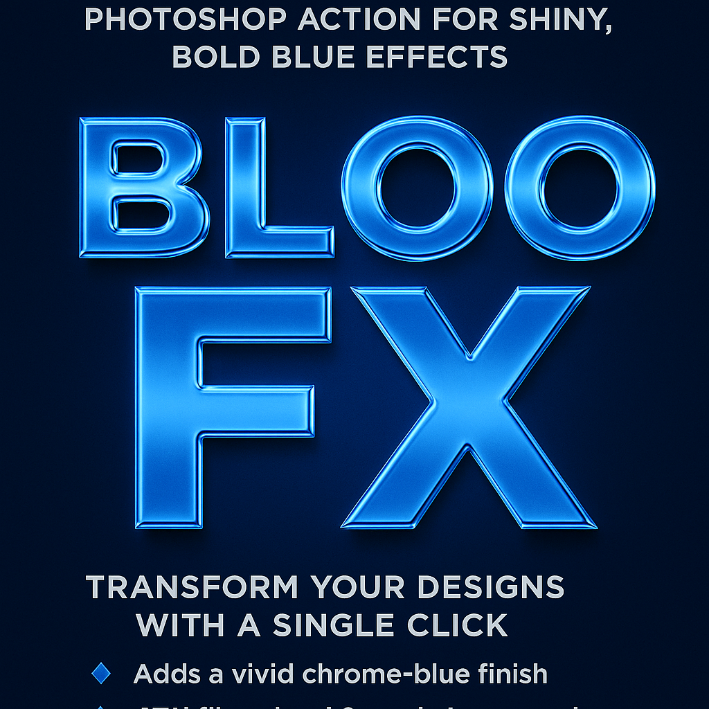 Bloo FX – Photoshop Action for Shiny, Bold Blue Effects