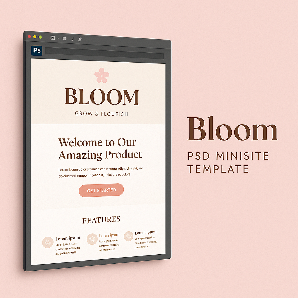 Bloom – Creative Minisite PSD Template