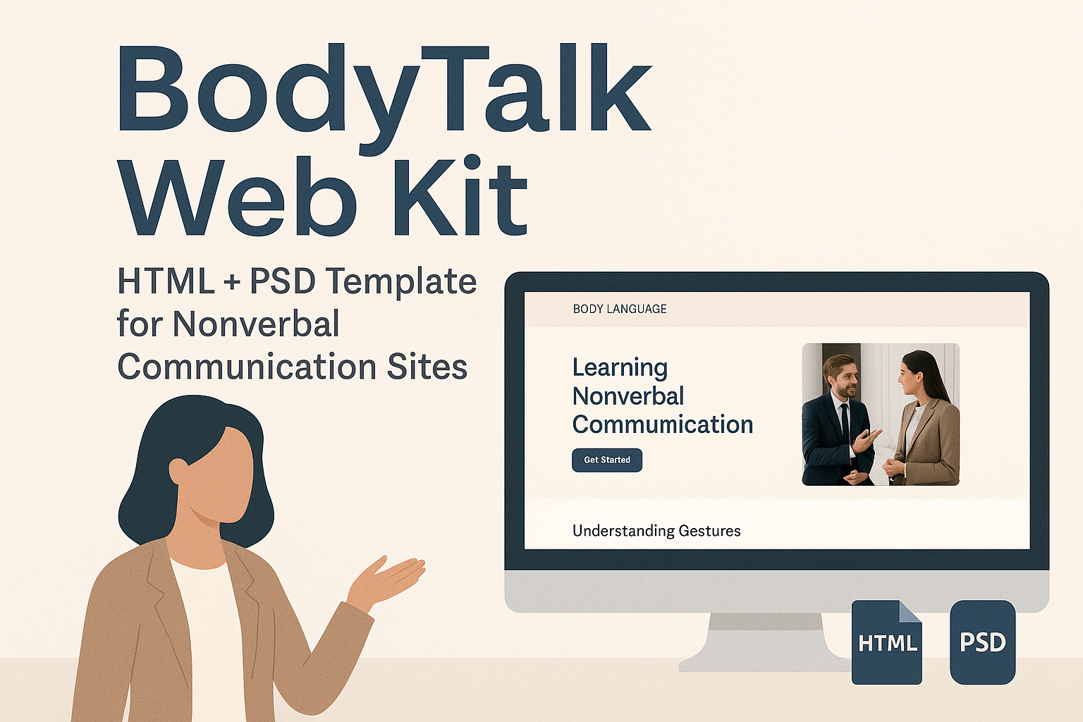 BodyTalk Web Kit: HTML + PSD Template for Nonverbal Communication Sites