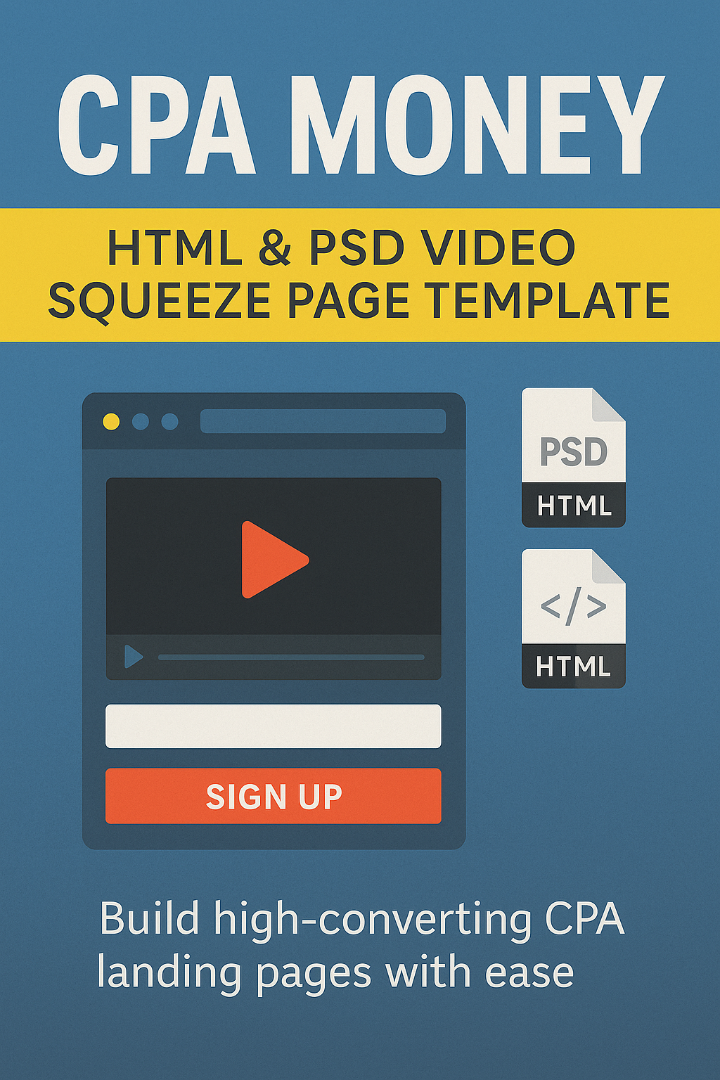 CPA Money – HTML & PSD Video Squeeze Page Template