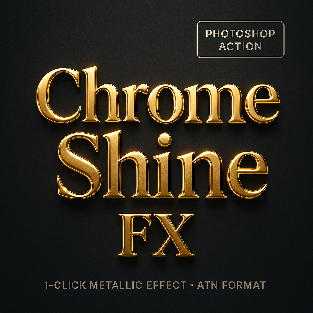 ChromeShine FX – Gold & Metallic Photoshop Action