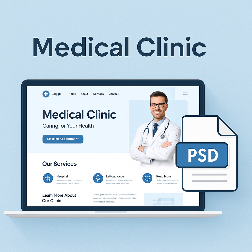 ClinicPro – PSD Website Template for Medical Clinics