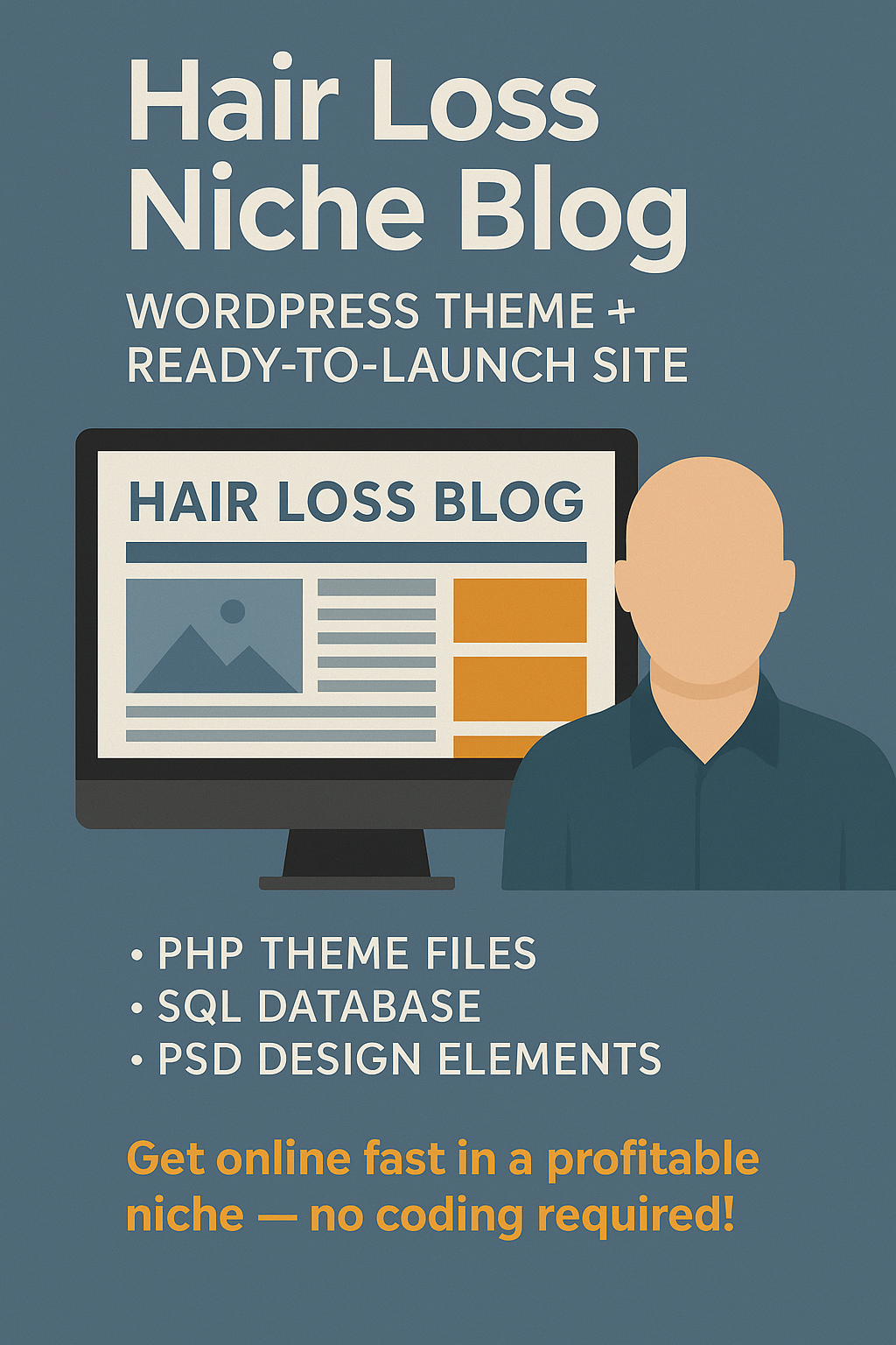 Hair Loss Niche Blog – WordPress Theme + Ready-to-Launch Site