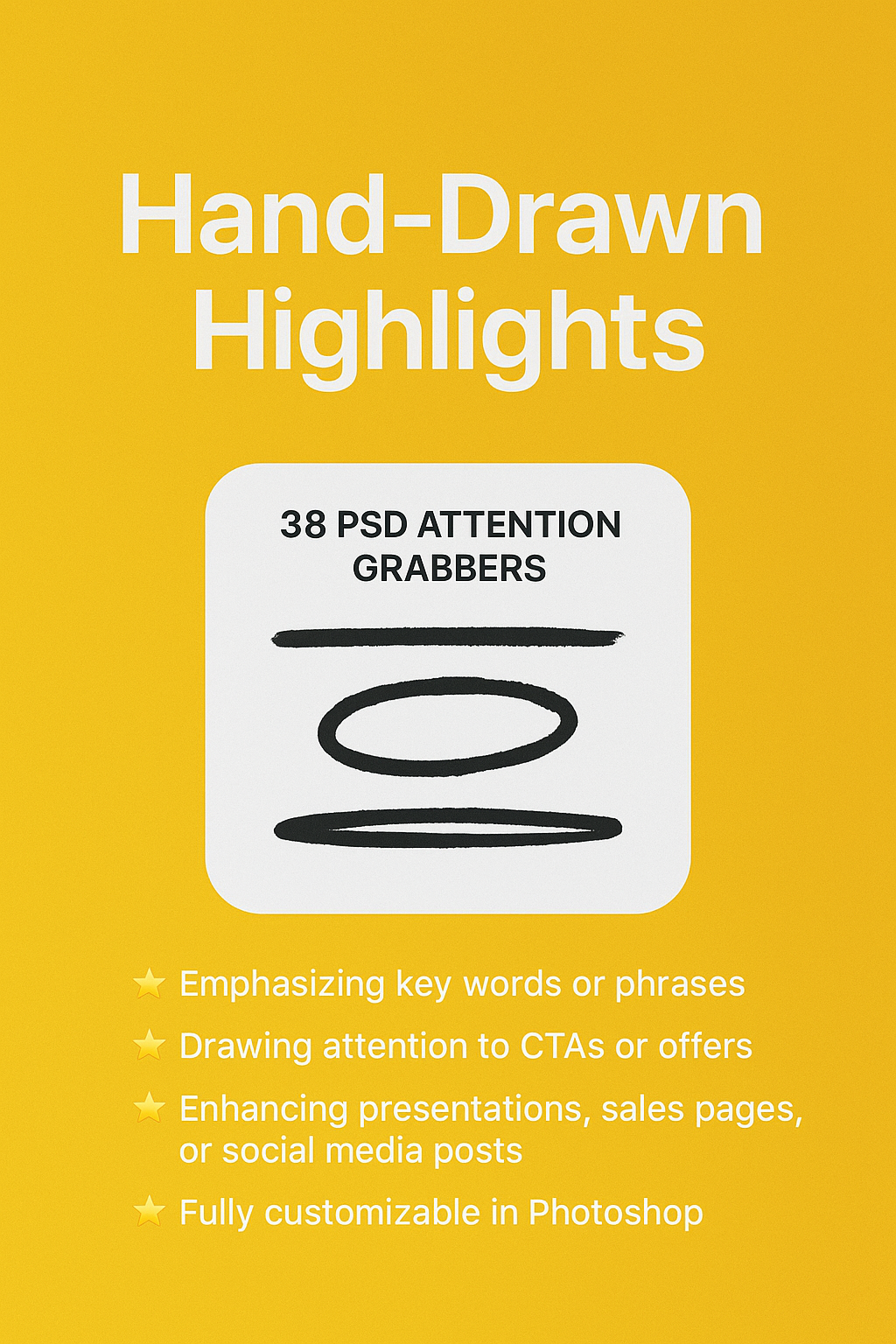 Hand-Drawn Highlights – 38 PSD Attention Grabbers