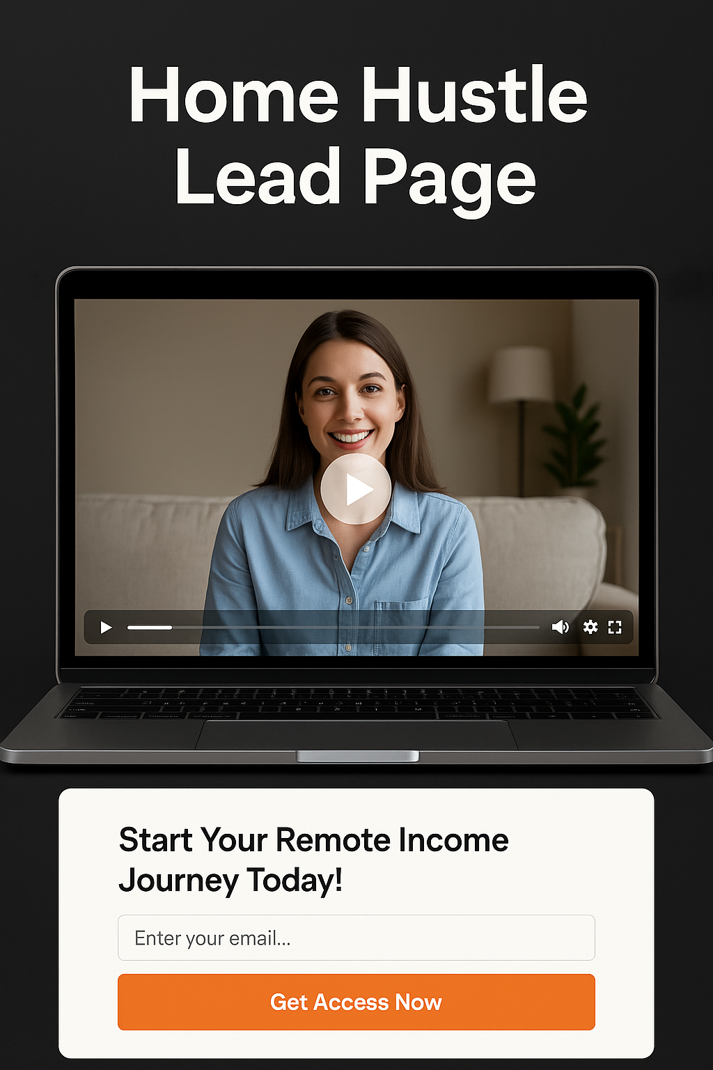 Home Hustle Lead Page – Video Squeeze Template for Remote Income