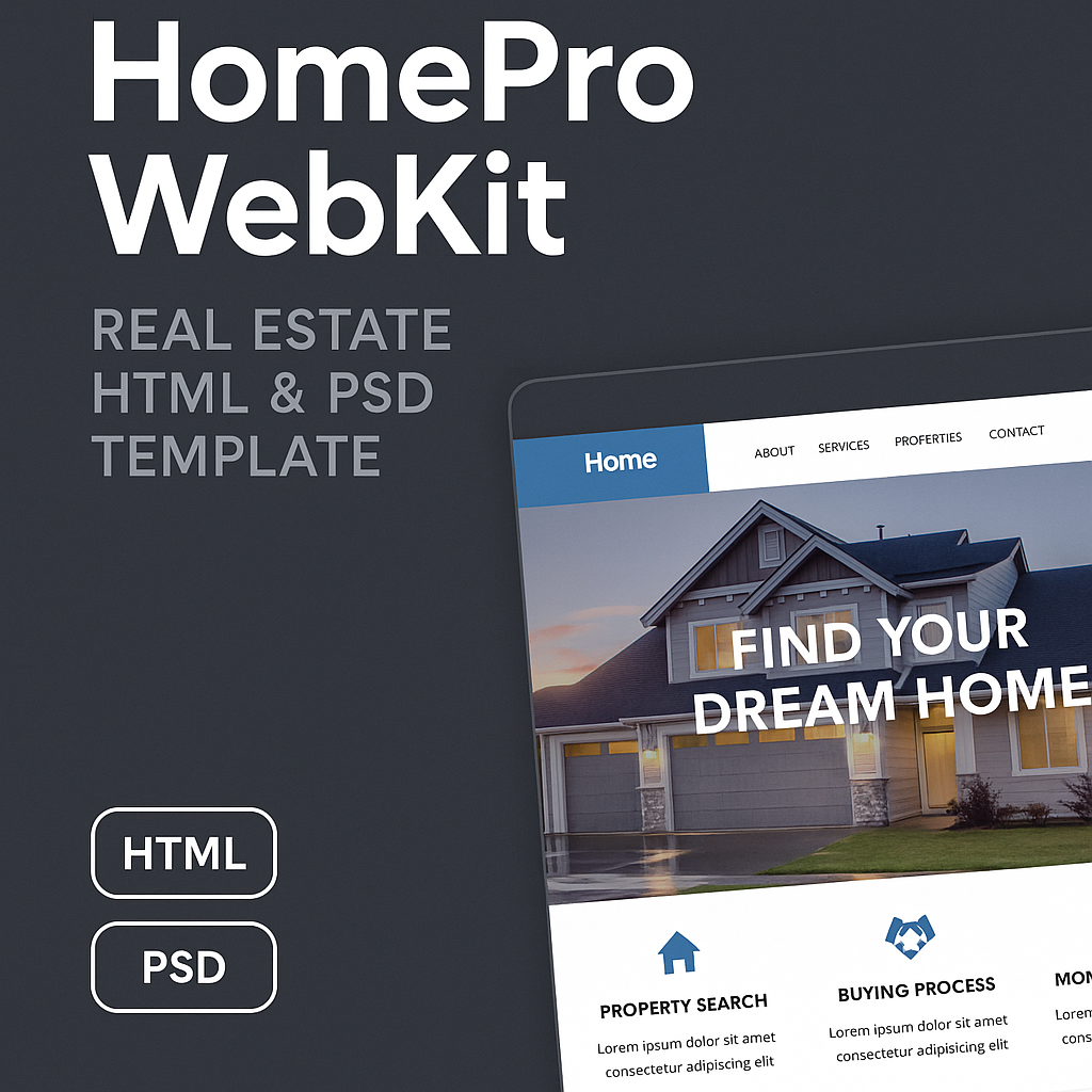 HomePro WebKit – Real Estate HTML & PSD Template