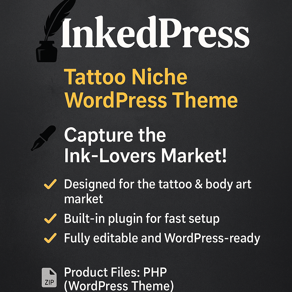 InkedPress - Tattoo Niche WordPress Theme