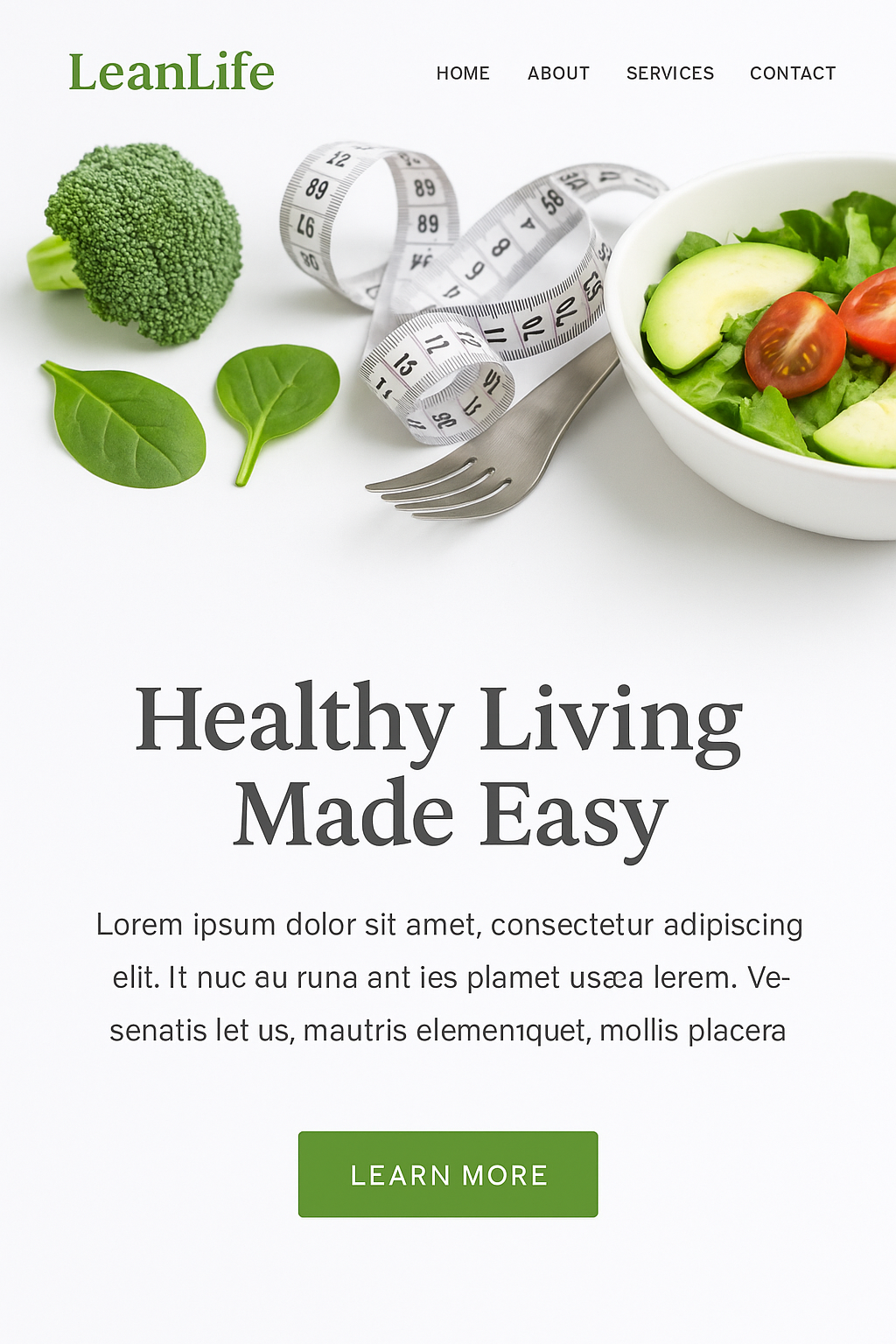 LeanLife Web Template – Clean Design for Health & Wellness