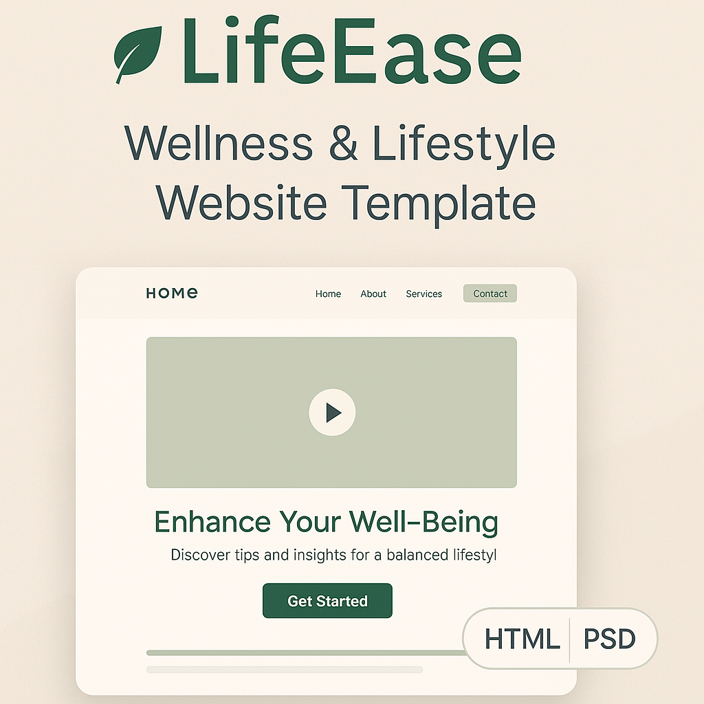 LifeEase - Wellness and Lifestyle Website Template