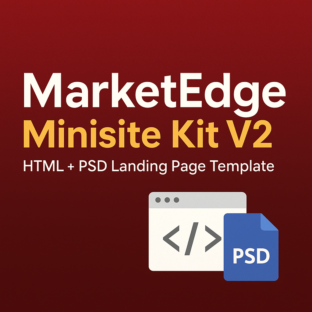 MarketEdge Minisite Kit V2: HTML + PSD Landing Page Template