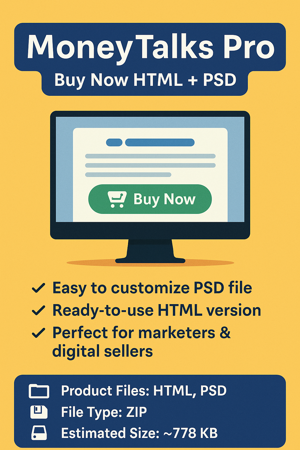 MoneyTalks Pro – Buy Now HTML + PSD Squeeze Page Template