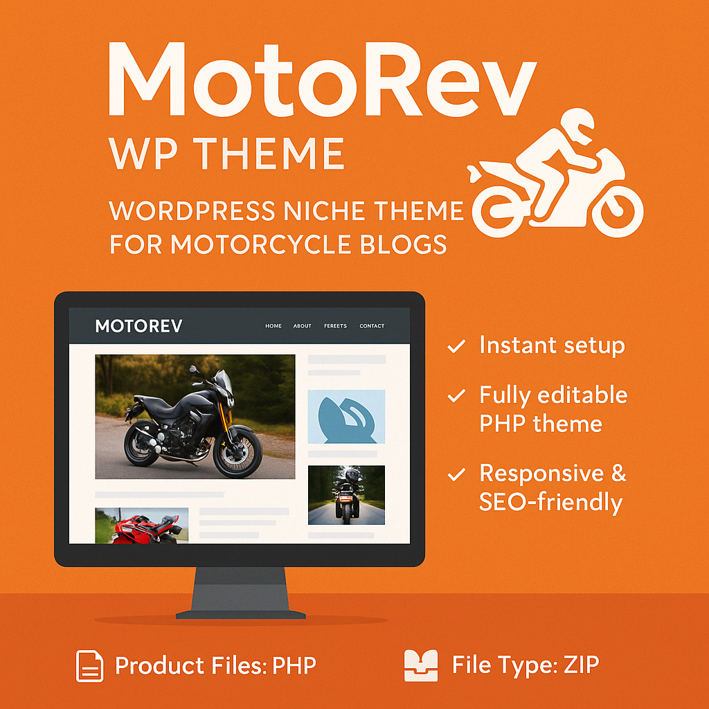 MotoRev WP Theme - WordPress Niche Theme for Motorcycle Blogs
