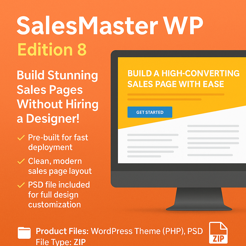 SalesMaster WP – Edition 8: WordPress Theme & Editable PSD