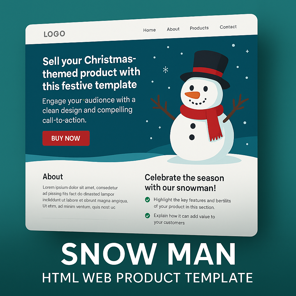 SnowMan – Holiday-Themed HTML Product Page Template